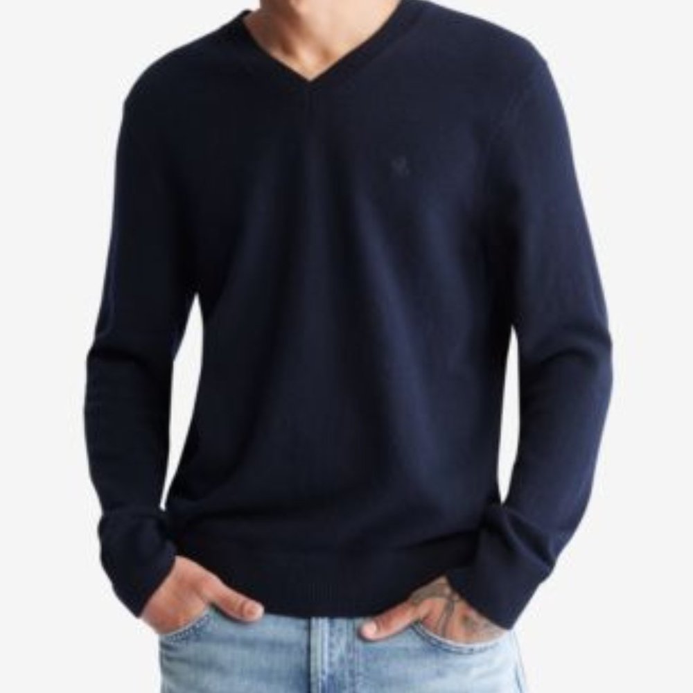Calvin Klein Men's Regular-Fit Merino Wool V-Neck Sweater XL
